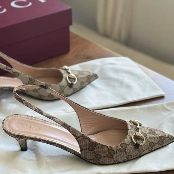 Gucci Erin GG Monogram Slingbacks - Picture 4 of 7
